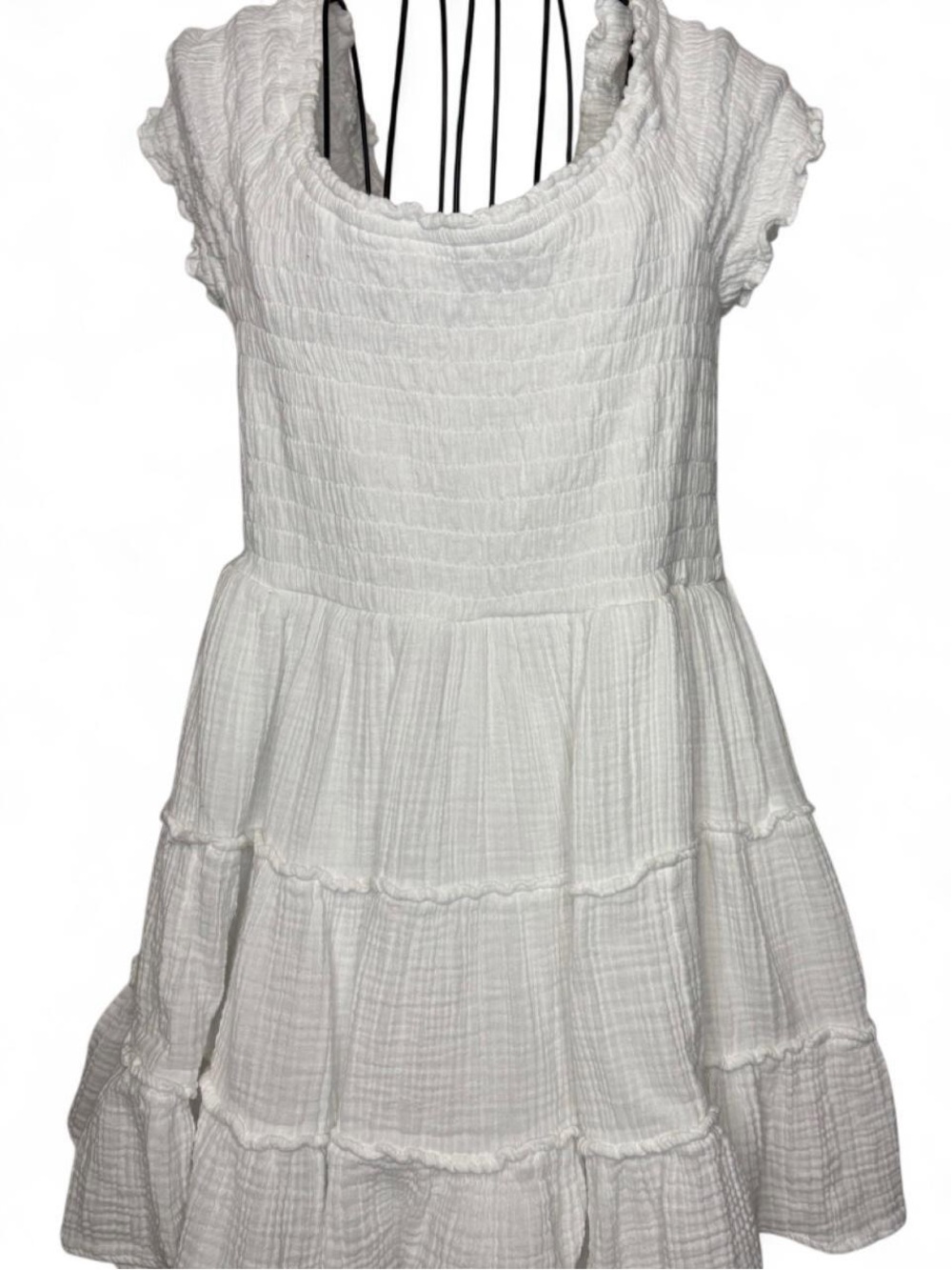 American Eagle Outfitters White Tiered Smocked Girl's Dress